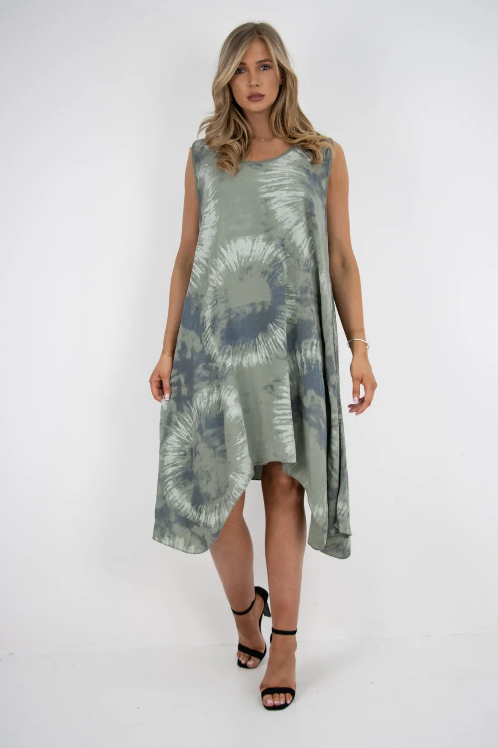 Tie Dye Print Vest Dress