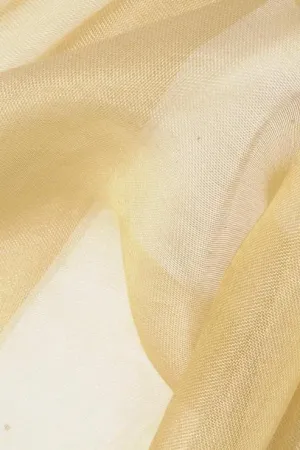 Yellow Beige Silk Organza Fabric