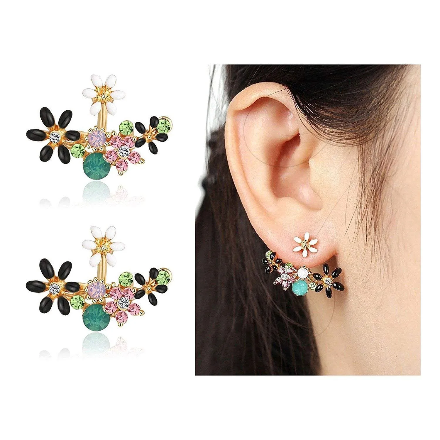 Yellow Chimes Crystal Stylish Fancy Stud Earrings for Women & Girls