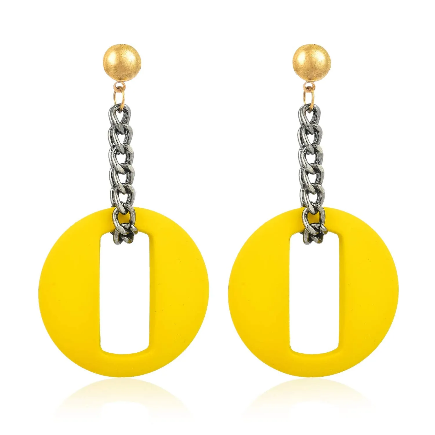 Yellow Chimes Matte Finish Soft Touch Leather, Alloy Drop Earring for Women & Girls