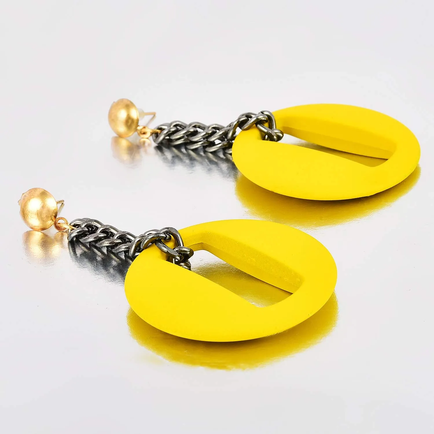 Yellow Chimes Matte Finish Soft Touch Leather, Alloy Drop Earring for Women & Girls