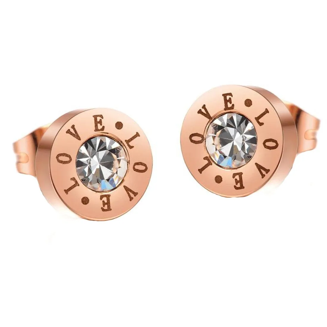 Yellow Chimes Western Style Stainless Steel Never Fading Love Designer Earrings for Women & Girls (Rose Gold)